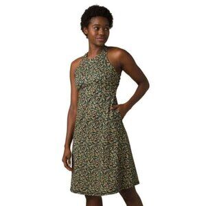 PrAna Jewel Lake Dress Sz Medium Floral Green Knit Athleisure